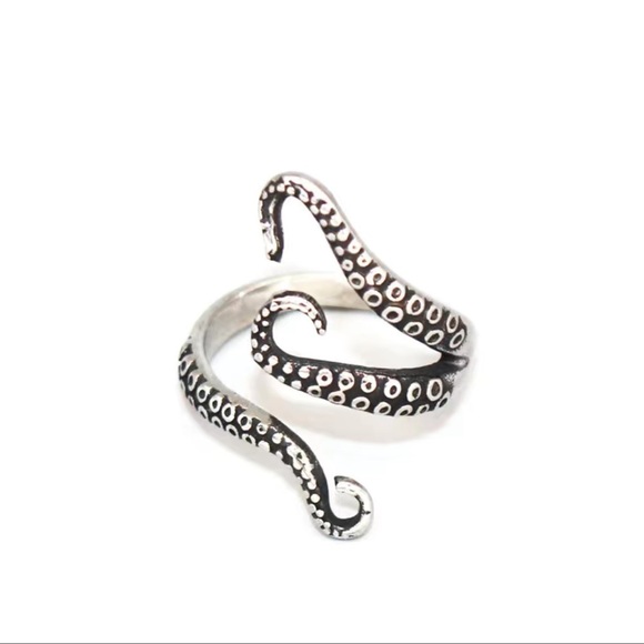 New Unisex Octopus Ring Titanium Steel Openings Adjustable Vintage Style Gift - Picture 4 of 7